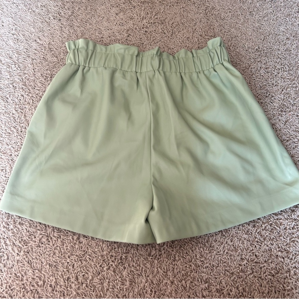 Primark Faux Leather Green Shorts